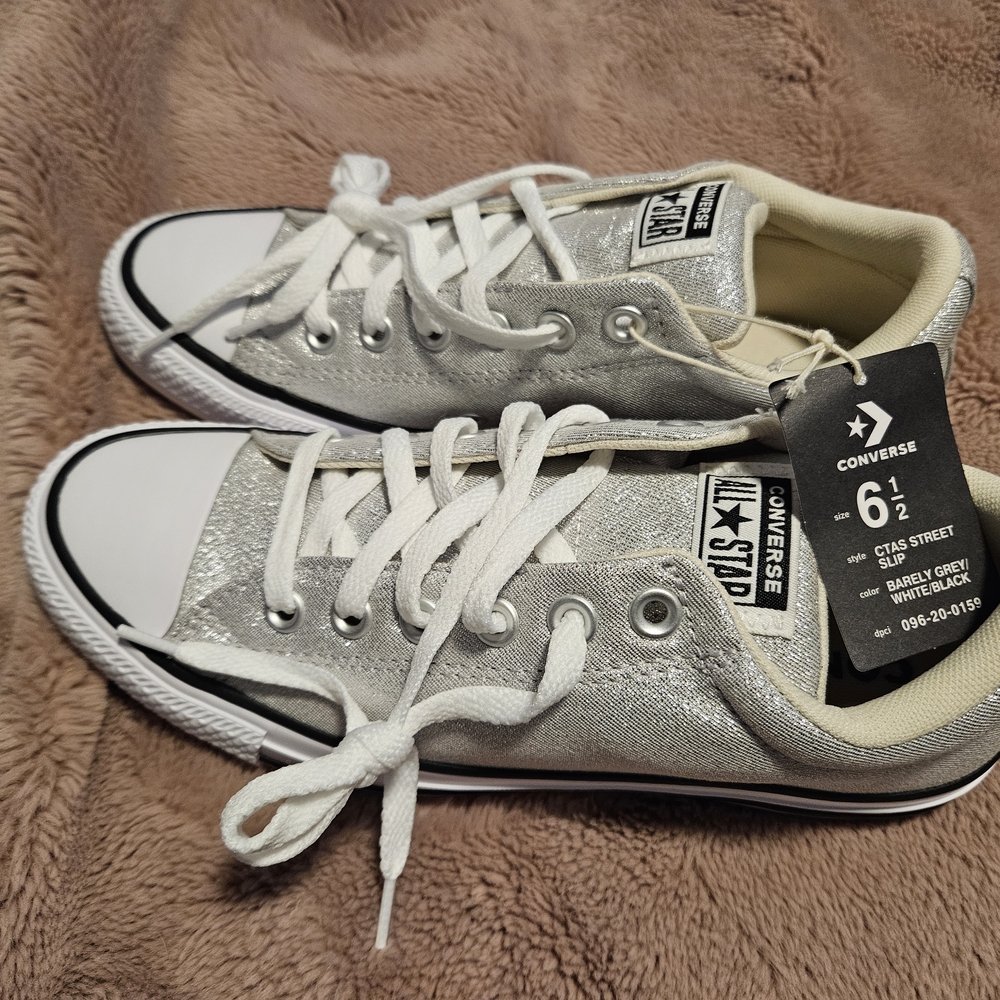 Converse Silver Low-Top Sneakers